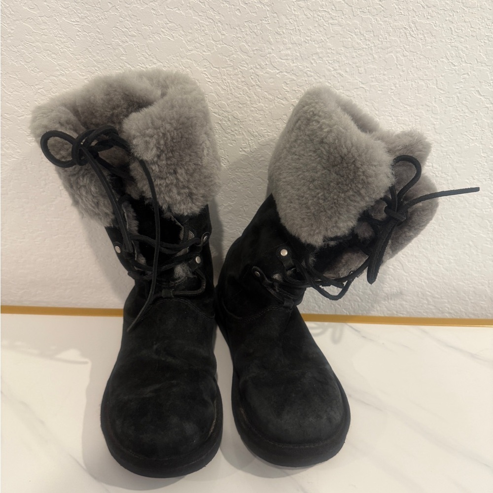 UGG Black and Gray Winter Boots